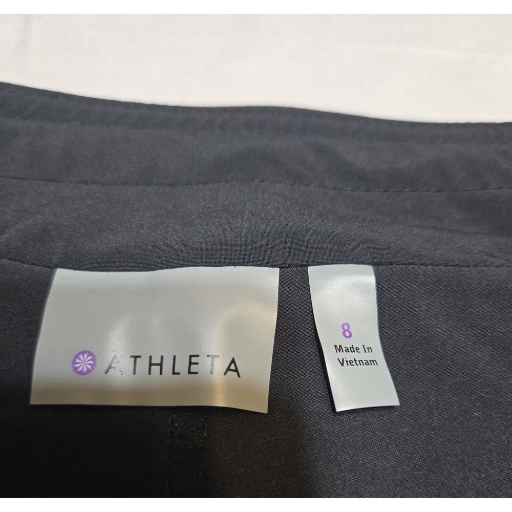 Athleta Whatever Skort Skirt Size 8 Black Athletic Workout Drawstring Pocket Zip - Picture 2 of 11